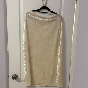 Zara Cream Satin Maxi Skirt